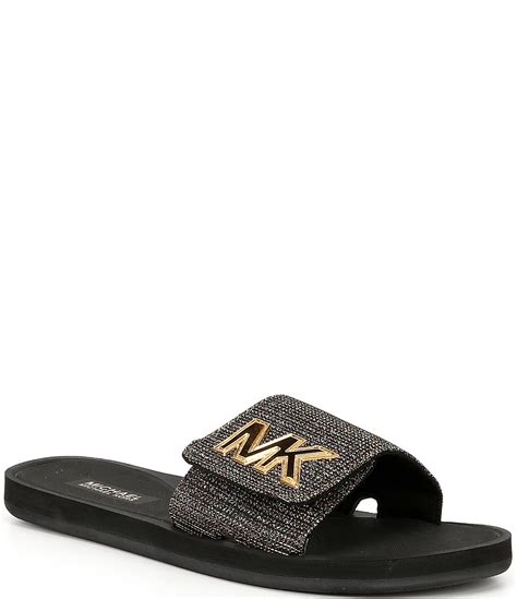 michael michael kors logo glitter slide reviews|michael kors mk charm.